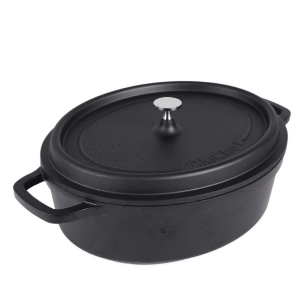 AluChef Oval Casserole Matte Black 7.5L