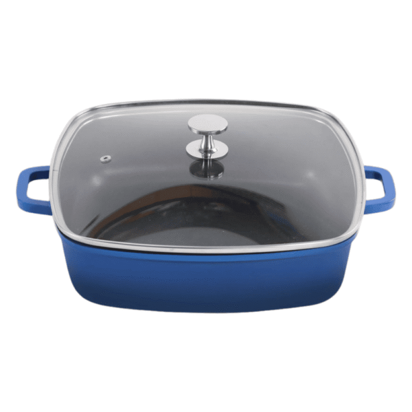AluChef Shallow Square Casserole 28cm Blue