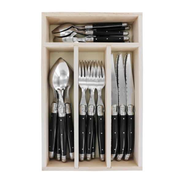 André Verdier Laguiole Debutant Cutlery Black Set of 24