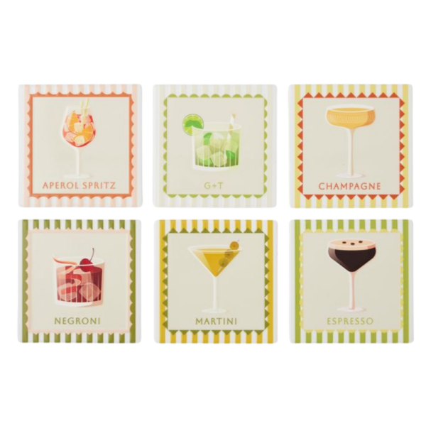 Assemble Aperitif Ceramic Coaster 10cm (Assorted Designs)