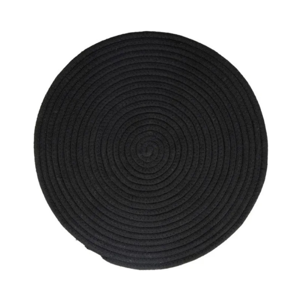 Assemble Demi Round Cotton Placemat Black 37cm