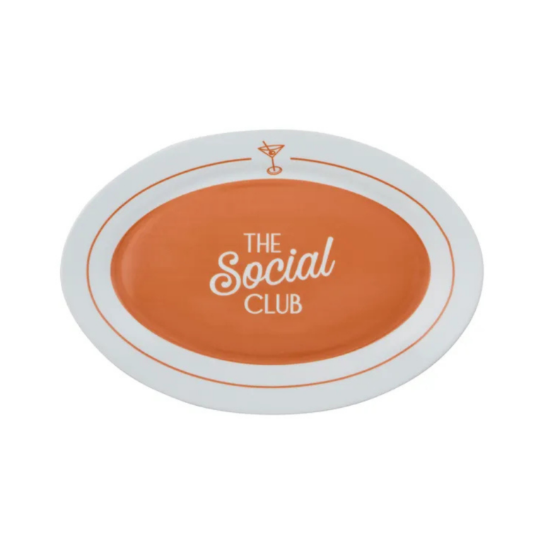 Assemble Social Ceramic Oval Platter Social Club 36cm