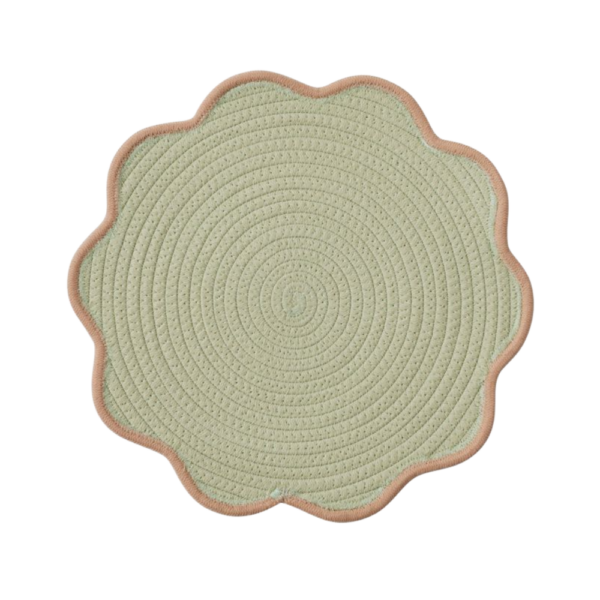 Assemble Sonny Cotton Placemat Mint & Peach 38cm