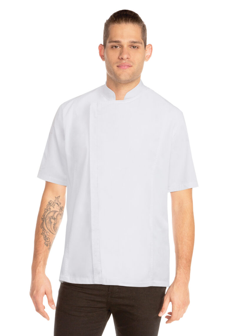 Springfield Mens Zipper White Chef Jacket (6 Sizes)