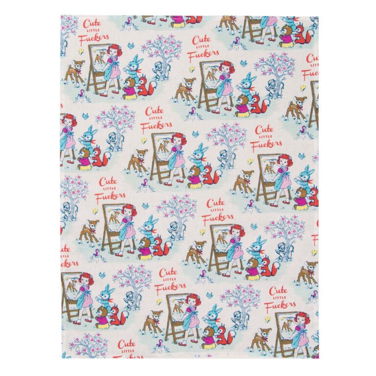 Blue Q Novelty Tea Towel ‘Cute Little F@$kers’