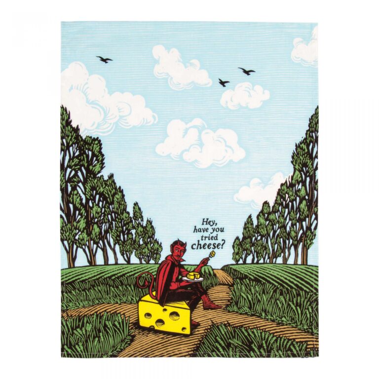 Blue Q Novelty Tea Towel ‘Hey, Have You Tried Cheese?’