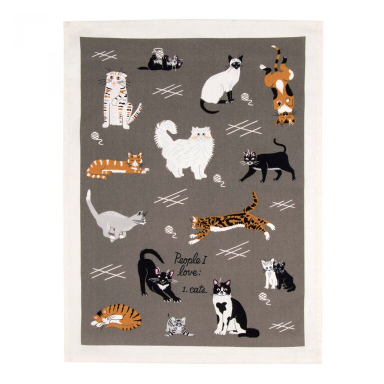Blue Q Novelty Tea Towel ‘People I Love: Cats’