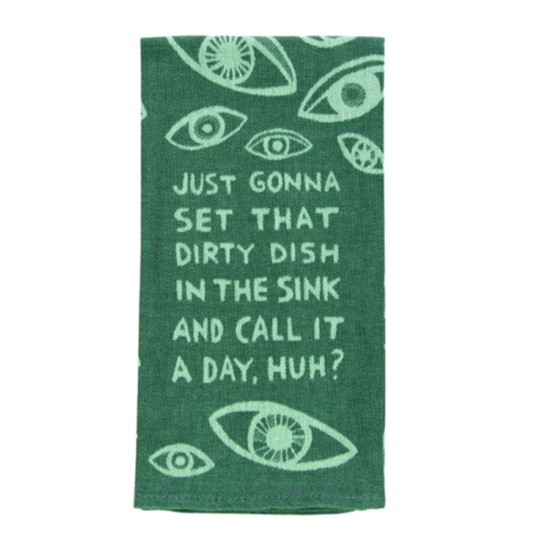 Blue Q Novelty Tea Towel Dish in the Sink