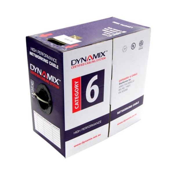 305m Cat6 Black UTP Stranded Roll 250MHz 24 AWGx4P PVC Jacket.