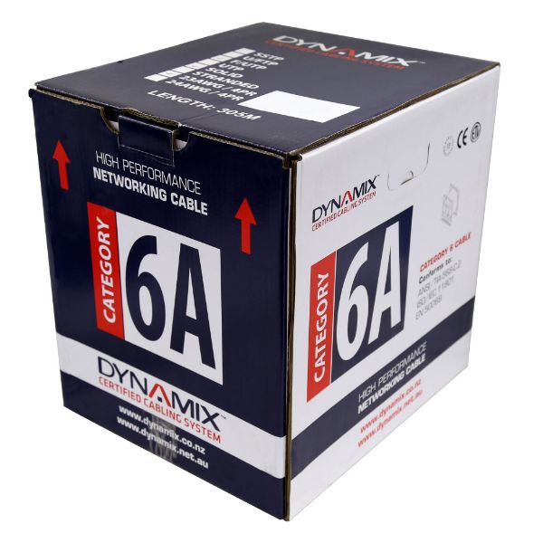 305m Cat6A Black F/UTP Cable Roll 500MHz 23AWGx4P LSZH Jacket