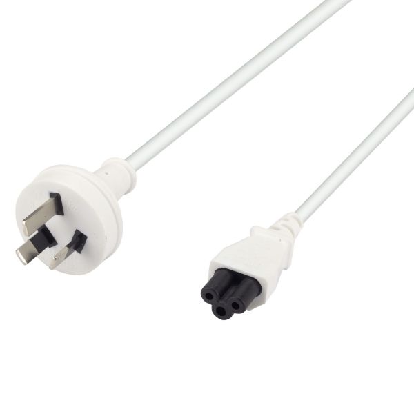 2M 3-Pin to C5 Clover Shaped Female Connector 7.5A. SAA approved Power Cord 0.75mm