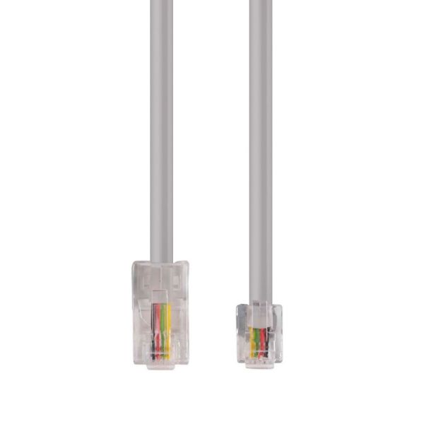 2m RJ12 to RJ45 Cable - 4C All pins connected crossed Colour Grey