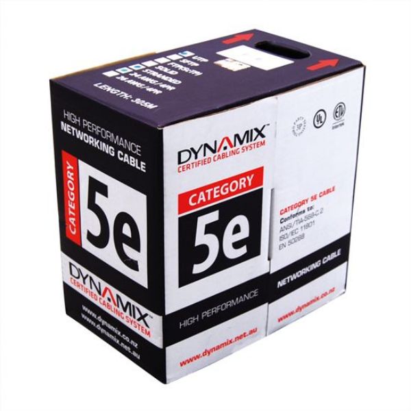 305m Cat5E White F/UTP Solid Shielded Cable Roll 100MHz 24AWGx4P PVC CM UL Rated