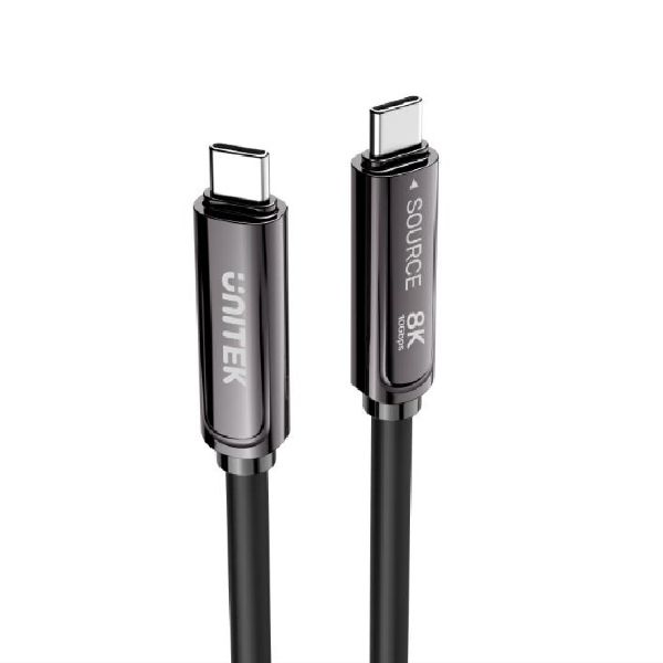 10M 8K Fiber Optic Full Featured USB-C Cable. High Speed 10Gbps Transfer, 60W PD