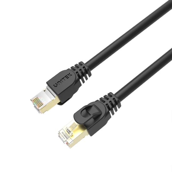 20m CAT7 Black SSTP 26AWG Patch Lead in PVC Jacket Supports 10 Gigabit Ethernet