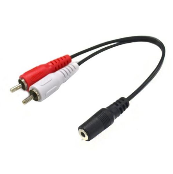 200mm Stereo 3.5mm Female to 2 RCA Male Cable