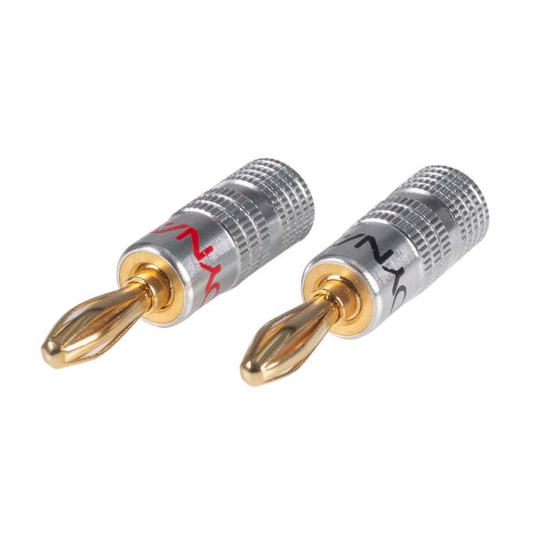 Banana Plugs Gold Plated w/ Alloy Jacket Max 14AWG Cable Colour Coded Red/Black 50 Pair