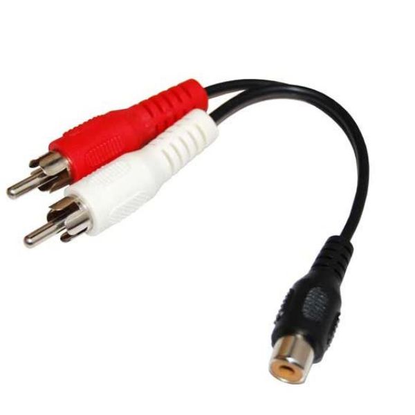 0.15m Dual RCA Male to RCA Female Cable