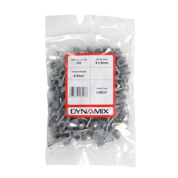 Cable Clip Bag of 100pcs 6x9mm Outdoor Rated