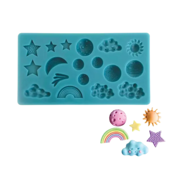 Moon, Stars & Clouds Silicone Mould