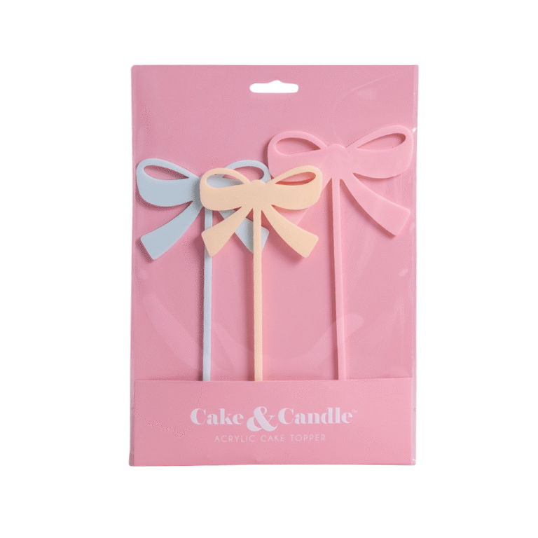 Cake & Candle Milkshake Mixed Bows Cake Topper