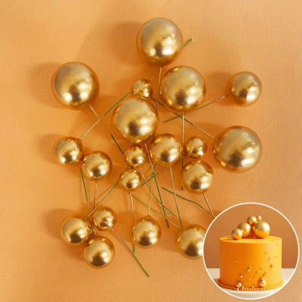 Cake Craft Wish Ball Decoration 20 Pack Gold