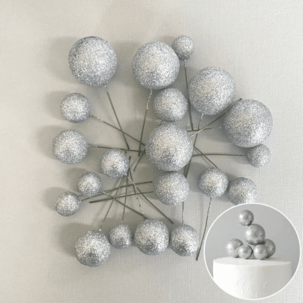 Cake Craft Wish Ball Decoration 20 Pack Silver Glitter