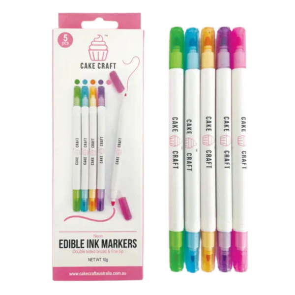 Cake Craft Edible Ink Markers Neon Set of 5