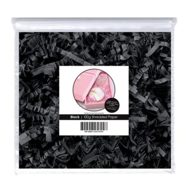 Cake Craft Shredded Paper 100g Black