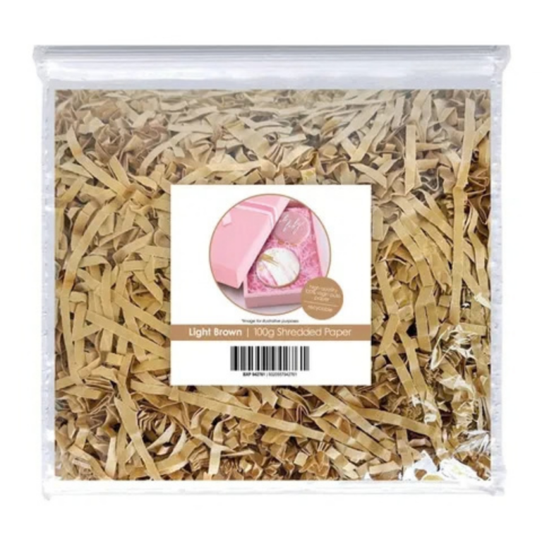Cake Craft Shredded Paper 100g Light Brown