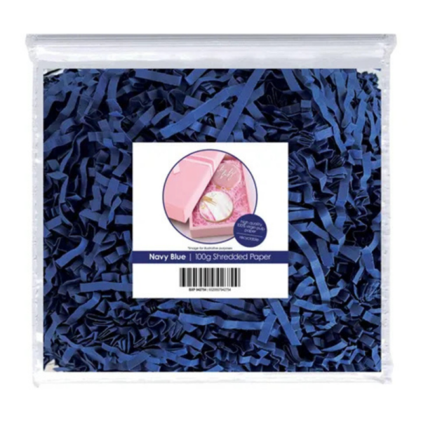 Cake Craft Shredded Paper 100g Navy Blue