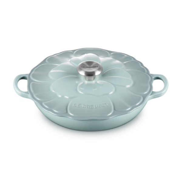 Le Creuset Signature Cast Iron Petal Shallow Casserole Sea Salt 26cm