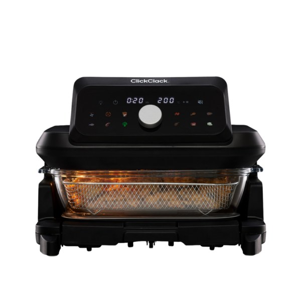 ClickClack Smart Touch Glass Container Air Fryer Black 5.7L