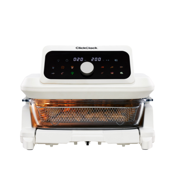 ClickClack Smart Touch Glass Container Air Fryer White 5.7L