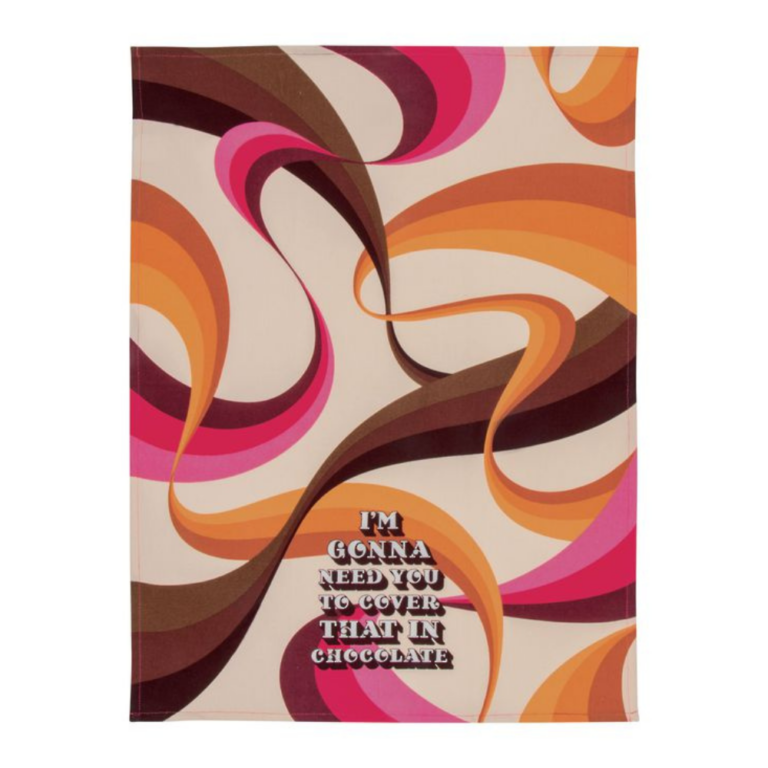 Blue Q Novelty Tea Towel ‘Cover it in Chocolate’