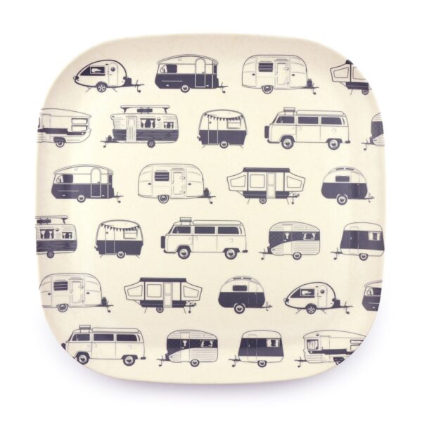 Van Go Collections Destination Bamboo Plate 26cm Grey Caravans