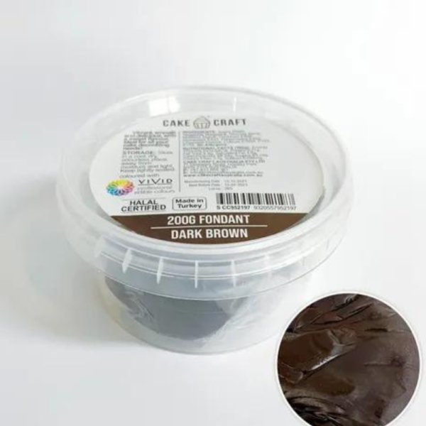 Cake Craft Fondant Dark Brown 200gm