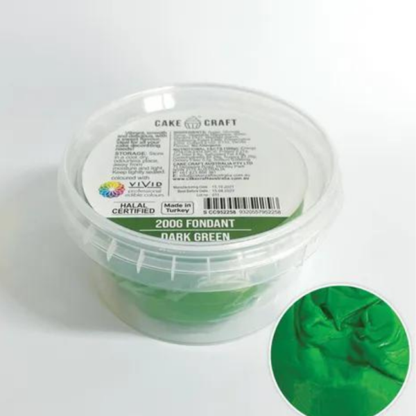 Cake Craft Fondant Dark Green 200gm