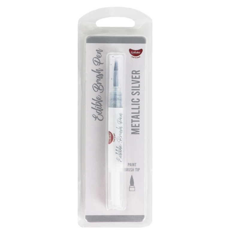 GoBake Edible Brush Pen Metallic Silver