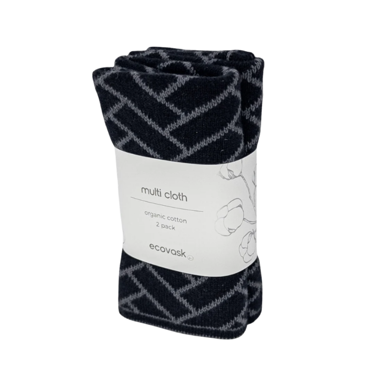 Ecovask Multi Cloths 2 Pack Raven Herringbone