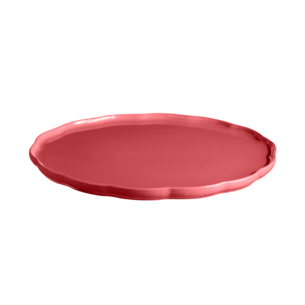 Emile Henry Madeleine Round Serving Platter Rose Candy 31cm