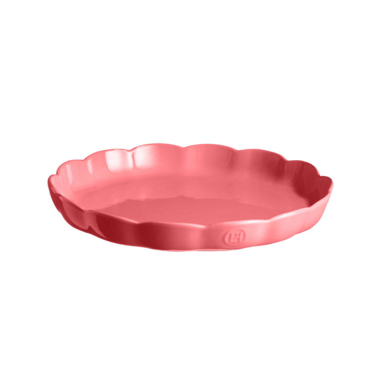Emile Henry Madeleine Round Tart Dish Rose Candy 31cm