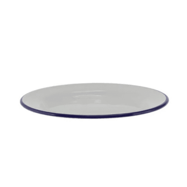 Falcon Enamelware Side/ Lunch Plate 20cm White with Blue Rim