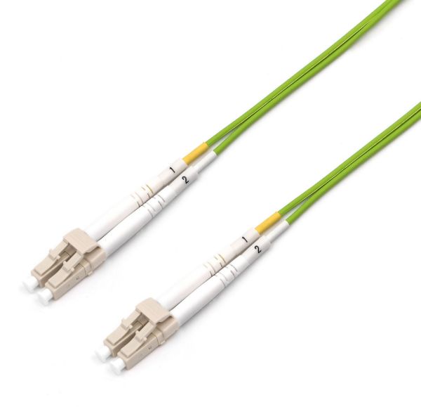 7.5M 50u LC/LC OM5 Fibre Lead Duplex Multimode Lime Green LSZH Jacket.