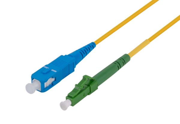 2M 9u LC APC/SC Simplex Single Mode G657A1 Bend Insensitive Fibre Lead Yellow LSZH Jacket
