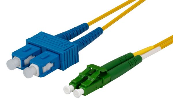 9 LC APC/SC Duplex Single Mode G657A1 Bend Insensitive Fibre Lead Yellow LSZH Jacket