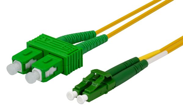 9u LC APC/SC Duplex Single Mode G657A1 Bend Insensitive Fibre Lead Yellow LSZH Jacket
