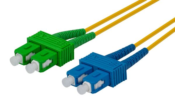 1M SCAPC/SC Single mode G657A1 Duplex Fibre Lead LSZH Yellow Jacket