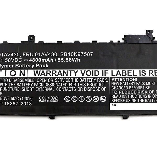 Compatible Battery for Lenovo SB10K97587, 55.58Wh 4800mAh 11.58V Li-poly