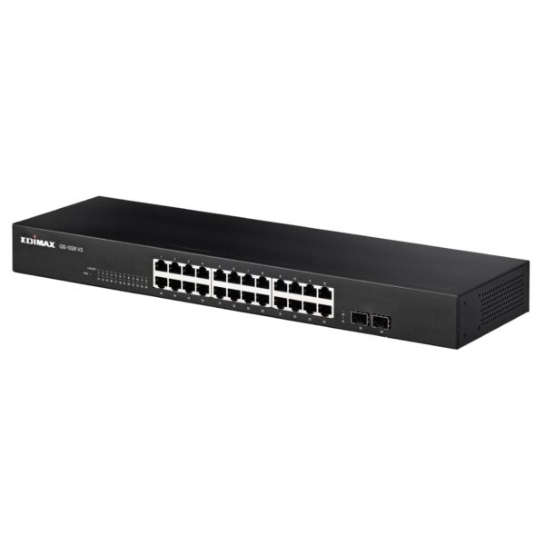 24 Port Gigabit Rack-Mount Unmanaged Switch 2 SFP Ports